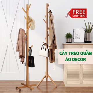 Cây Treo Quần Áo, Giá Treo Quần Áo Gỗ Đa Năng Trang Trí Nội Thất Vintage IKA.HOME