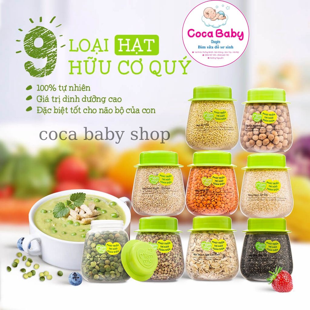hạt hữu cơ MăMMY loại 1 cho bé ăn dặm chứa nhiều vitamin tốt cho sự phát triển cơ thể và não bộ của bé