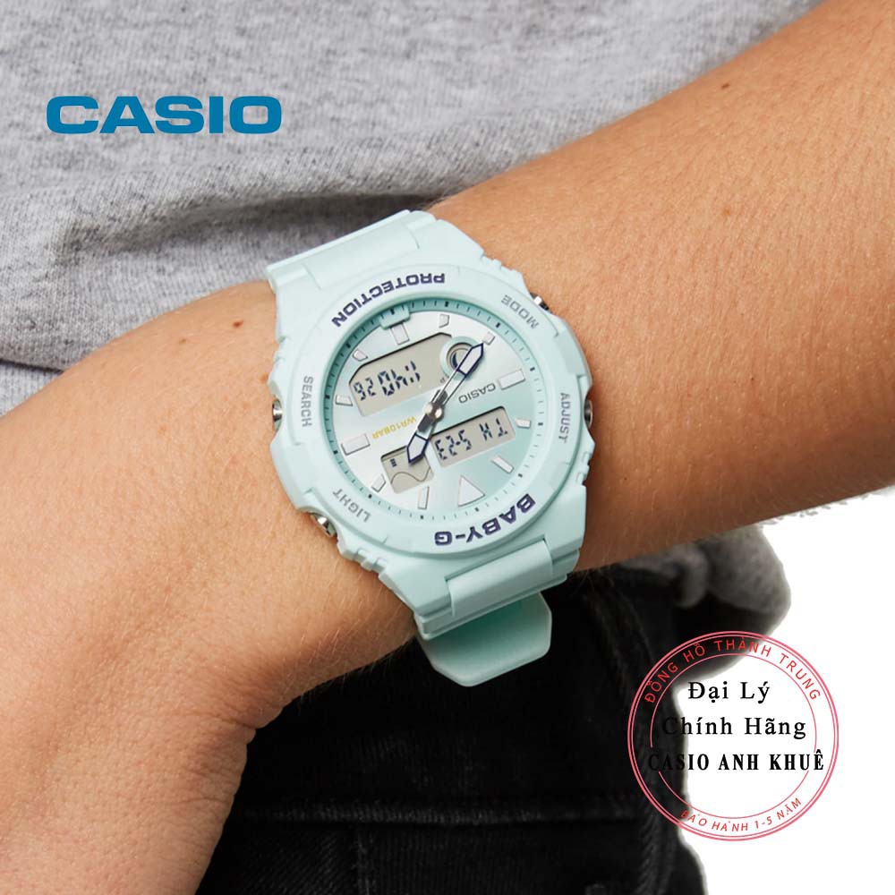 Đồng hồ Casio nữ Baby-G BAX-100-3ADR dây nhựa ( màu xanh bạc hà )