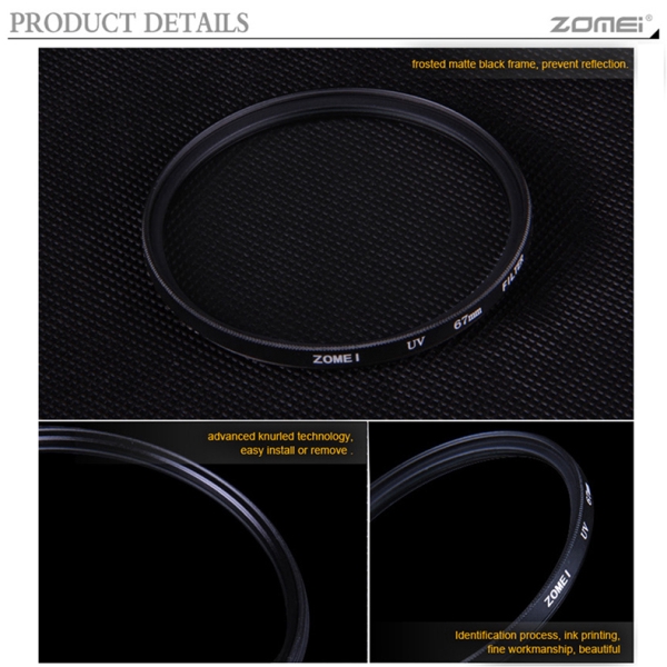 ZOMEI Ultra-Violet UV Filter Lens Protector for SLR DSLR Camera