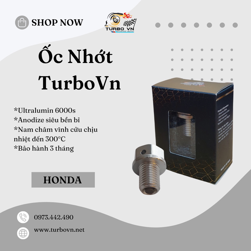 Ốc Nhớt Nam Châm TurboVn M12 23mm Moto PKL Honda từ đời 2018 đến 2022(CBR250,CB400,CBR600,CBR1000...)