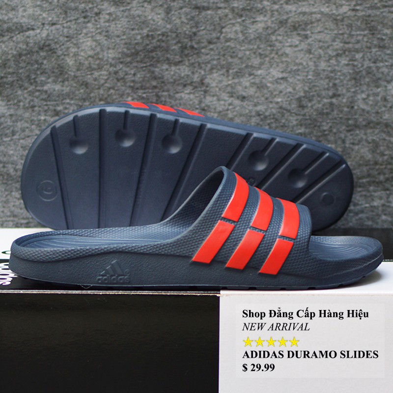 Dép Adidas Duramo chính hãng màu xanh đen sọc đỏ