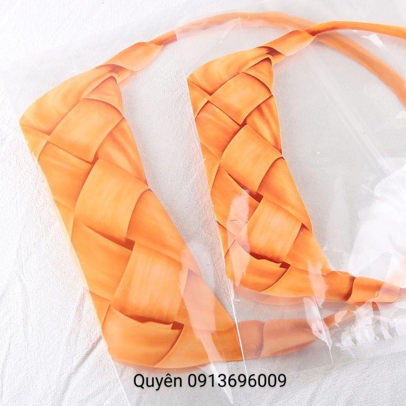 Size LỚN Set 10 túi ZIP ZIPPER  GIỎ ĐAN LÁT bánh mì, bánh quy, qui, kẹo, trái cây size 32*26.5*11cm