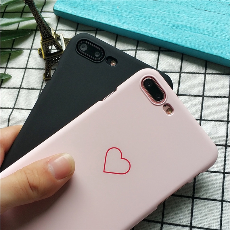 Ốp điện thoại họa tiết trái tim đơn giản cho IPhone6 /6s Plus 7/7Plus 8/8Plus