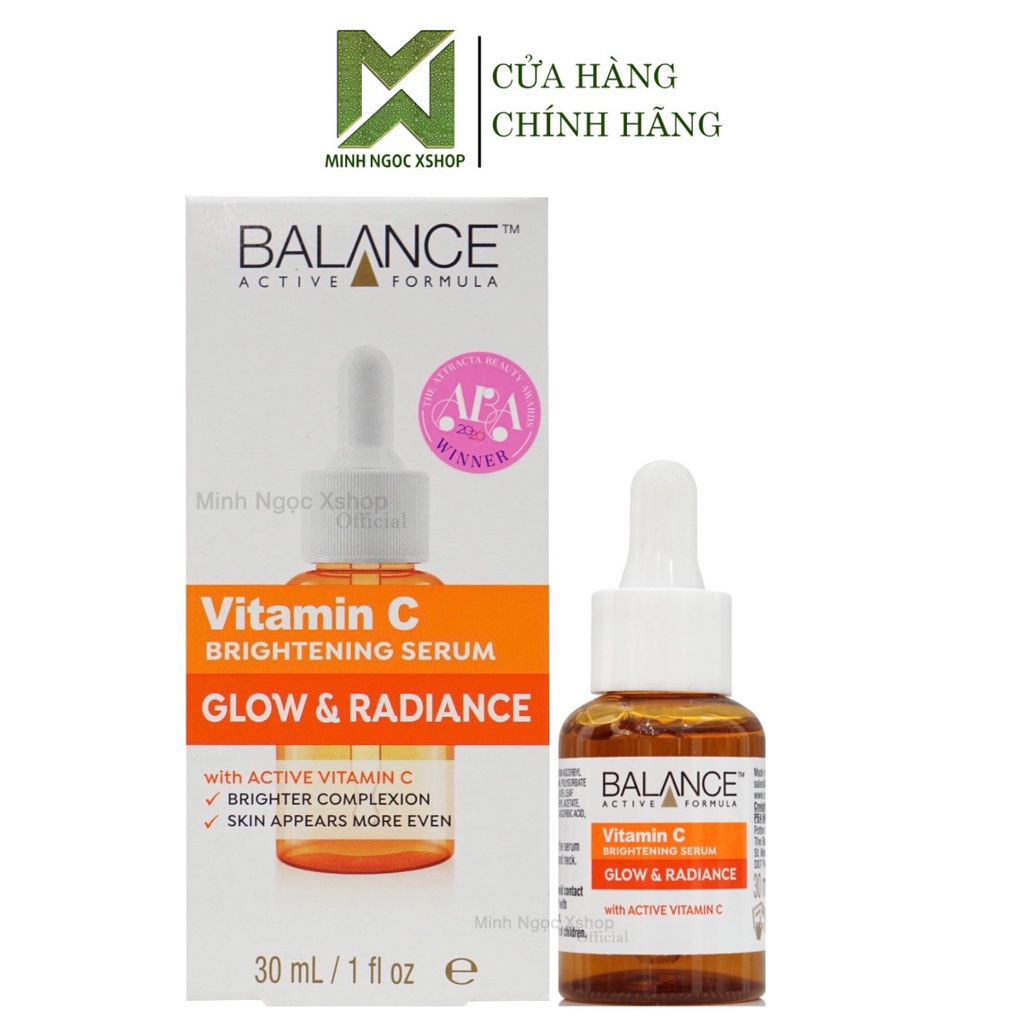 Combo dưỡng toàn diện BALANCE Serum Vitamin C 30ml, Serum Hyaluronic 30ml, Kem mắt Gold Collagen 15ml