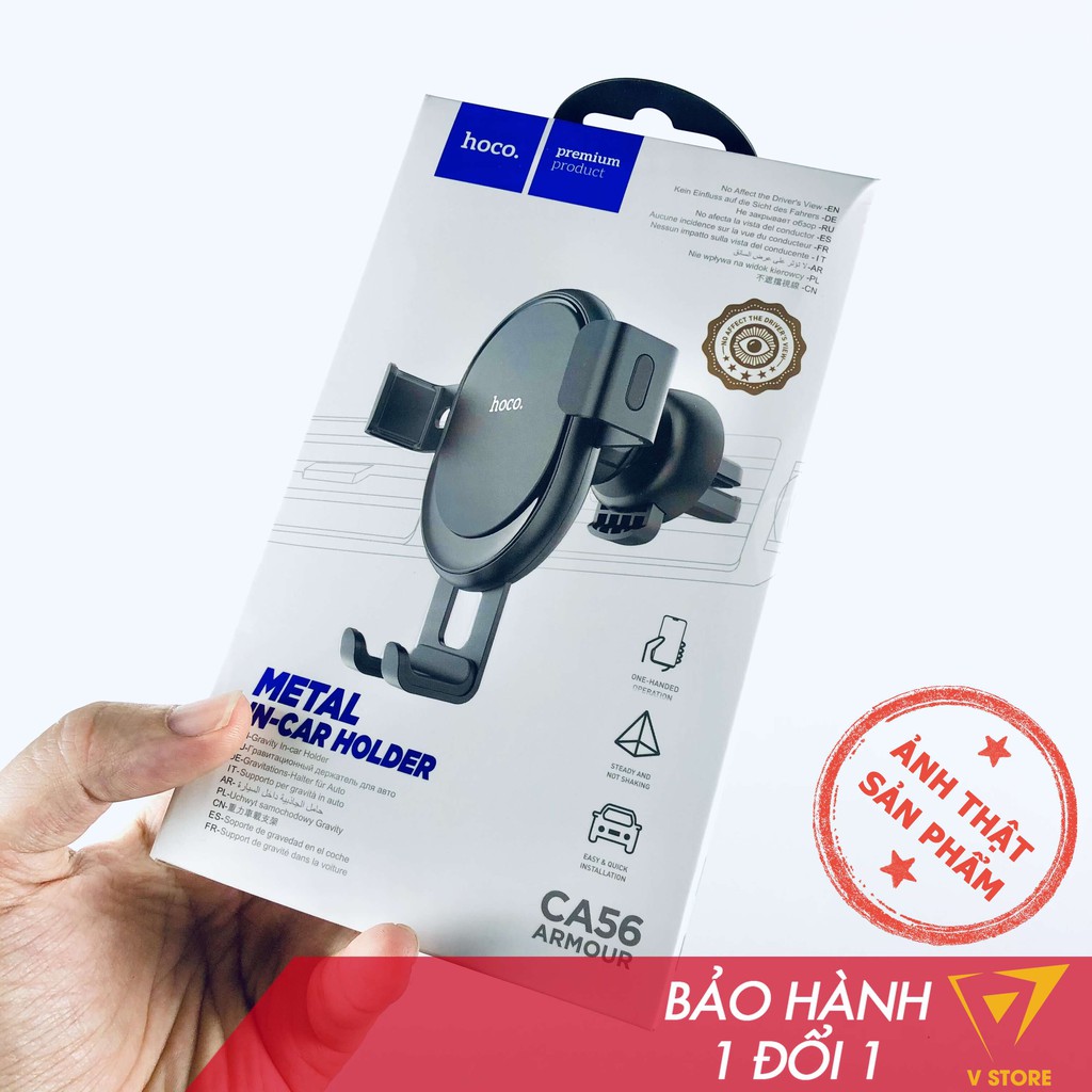 Giá đỡ điện thoại trên xe hơi ô tô Hoco CA56 gắn họng gió điều hòa hợp kim nhôm