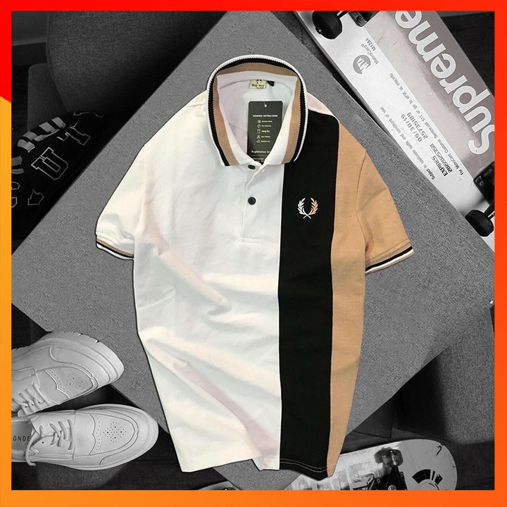 Áo Thun Nam Cổ Bẻ Tay Ngắn Phối 3 Màu Thêu Logo, Thun Cá Sấu 65/35 4 Chiều Cao Cấp | BigBuy360 - bigbuy360.vn