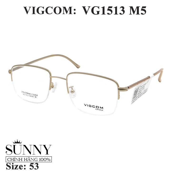 VG1513 M5  gọng kính thời trang Vigcom chính hãng, thiết kế dễ đeo bảo vệ mắt