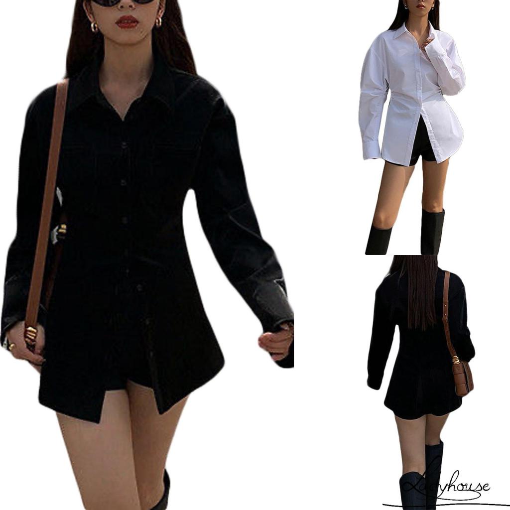 Áo Sơ Mi Dài Tay Màu Sắc Thời Trang Sành Điệu Cho Nữ