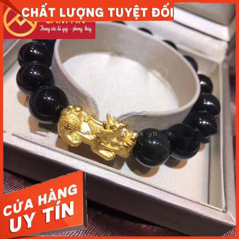 [Mệnh MỘC - THỦY] - Chuỗi Vòng Tay Đen Tỳ Hưu Bằng Đồng Cầu Tài Lộc, May Mắn, Công Việc - Trang sức phong thủy Cẩm  An