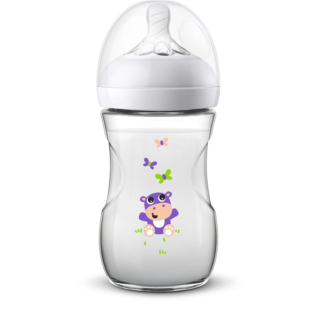 Bình sữa mô phỏng tự nhiên 260ml in hình hoạ tiết Philips Avent mẫu mới