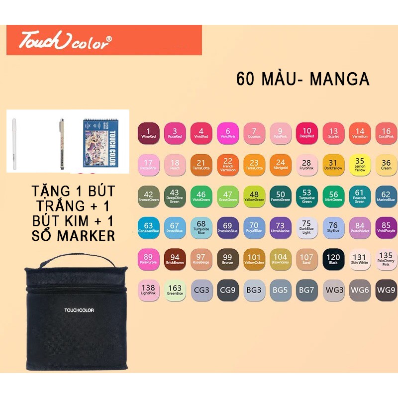 Bút Marker TOUCH COLOR - 60/80 Màu xinh