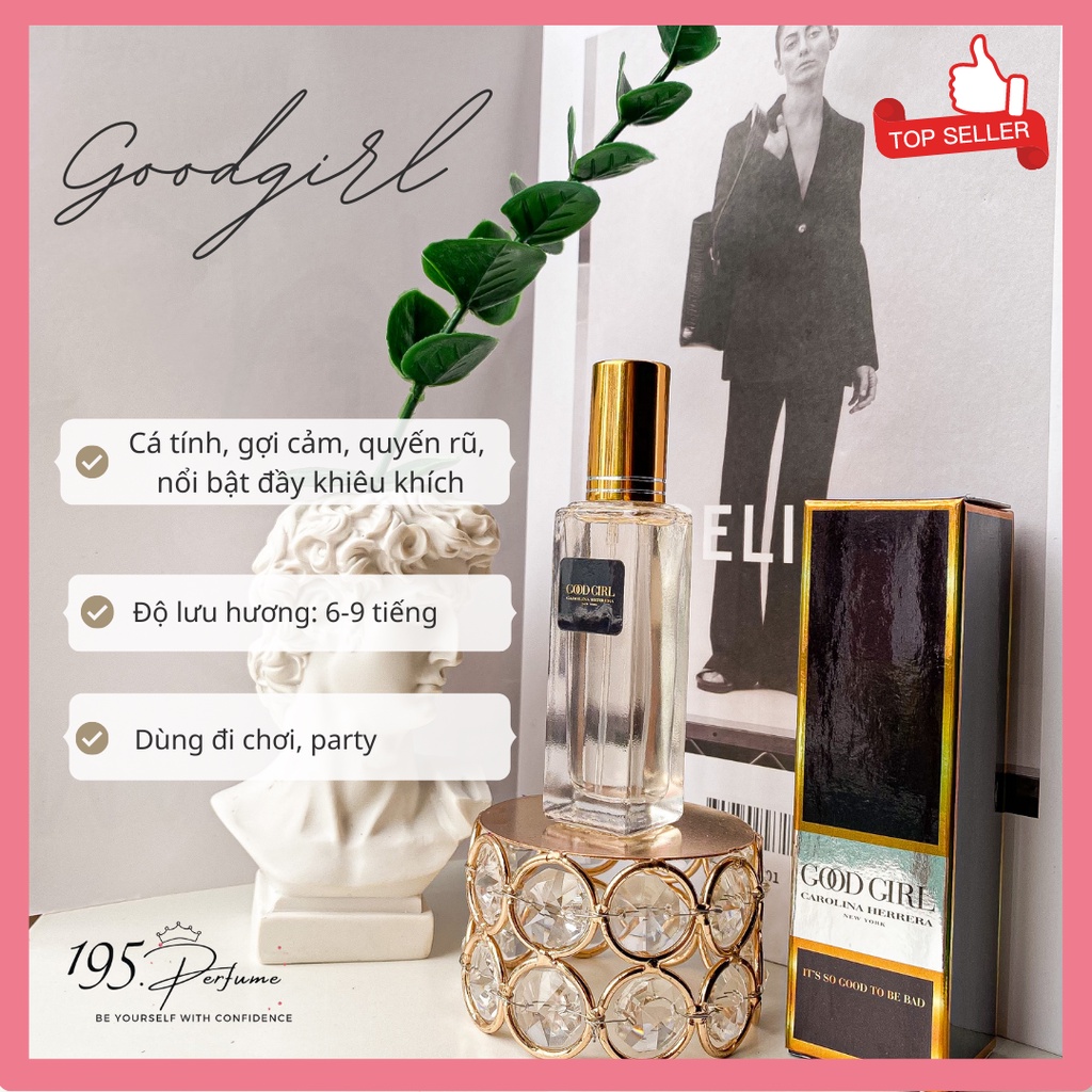 Tinh dầu nước hoa nữ Goodgirl ngọt sang cá tính, đi chơi đi tiệc dạng xịt 10ml 195perfume | BigBuy360 - bigbuy360.vn