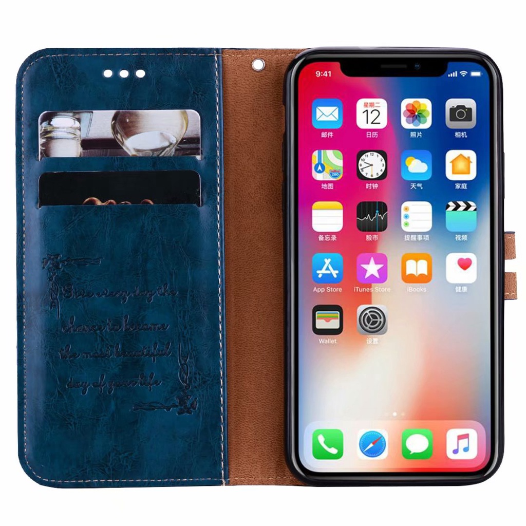 Ốp điện thoại da gập họa tiết hoa hồng dành cho iPhone 13 12 Mini 11 Pro X XR XS Max 5 5S Se 6 6S 7 8 Plus Se 2020