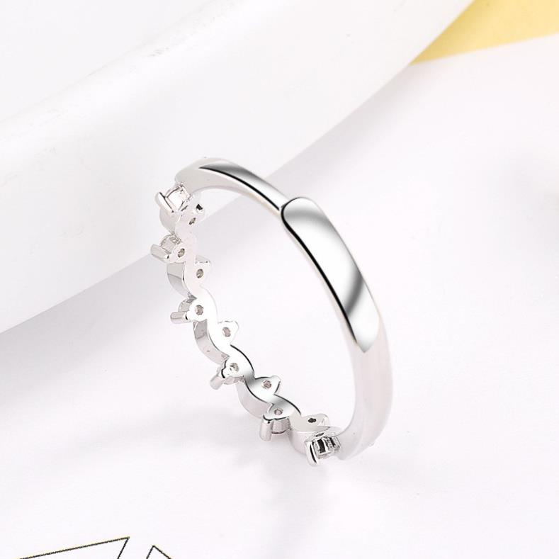 (0114) Nhẫn Kim Cương Thiết Kế Sáng Tạo Nữ Tính Hàn Quốc