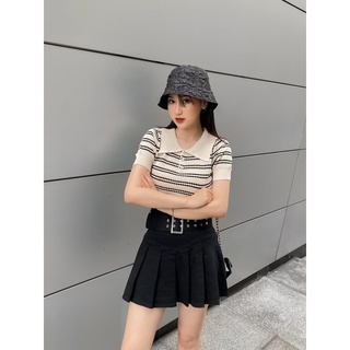 Áo croptop lyra kẻ ngang chất len dệt trendy, cá tính - vsyap0313