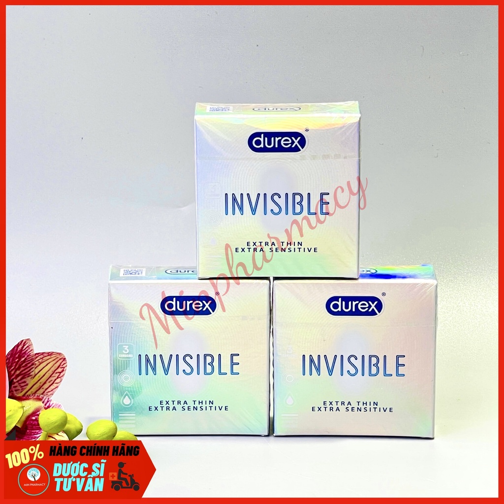 Bao cao su DUREX Invisible Extra thin Siêu Mỏng Che tên sản phẩm - Minpharmacy