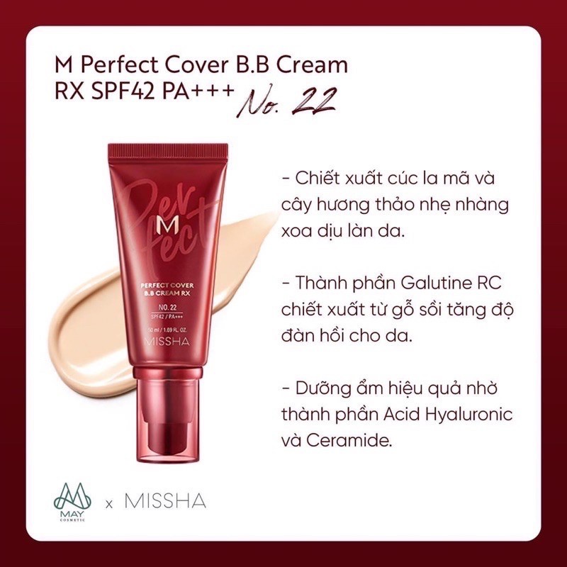 Kem Nền Misha Perfect Cover BB Cream SPF 42/PA +++ | WebRaoVat - webraovat.net.vn