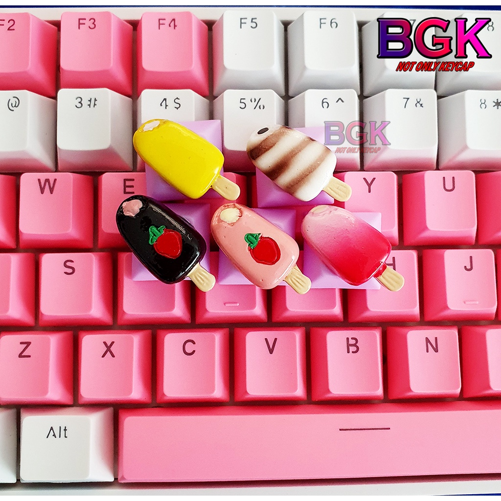 Keycap Artisan lẻ hình que kem lớn cực cu te kích thước 1u dành cho phím cơ ( keycap resin độc lạ )( Keycap Artisan )