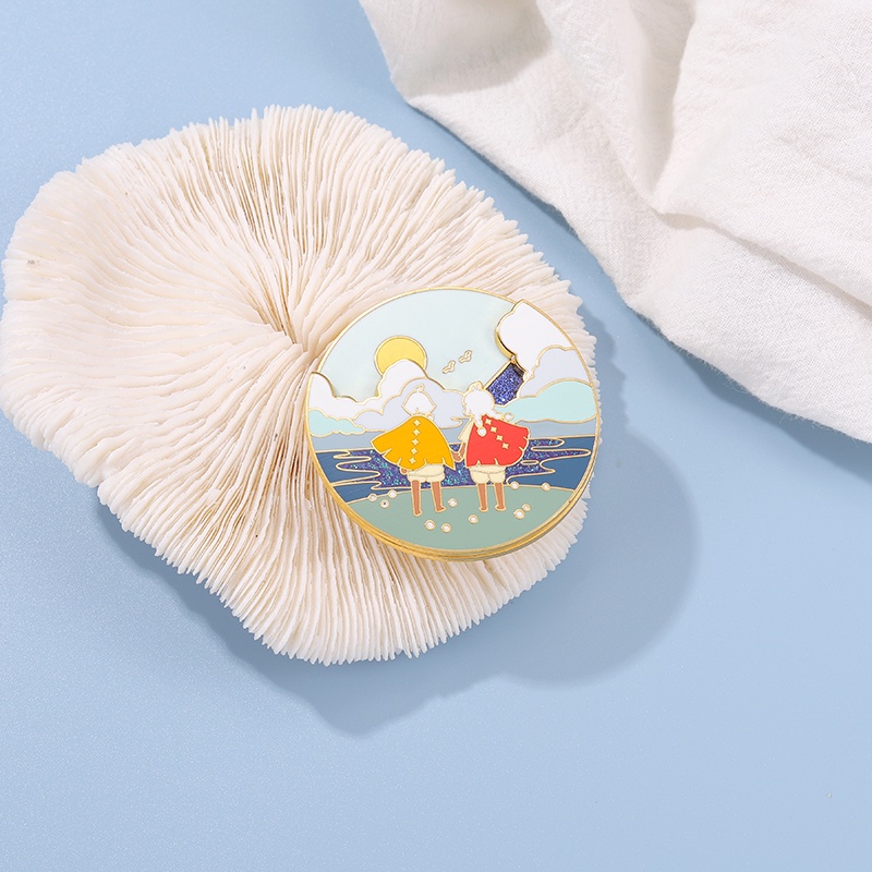 Huy Hiệu Cài Áo Hình La Bàn Xoay Sáng Tạo