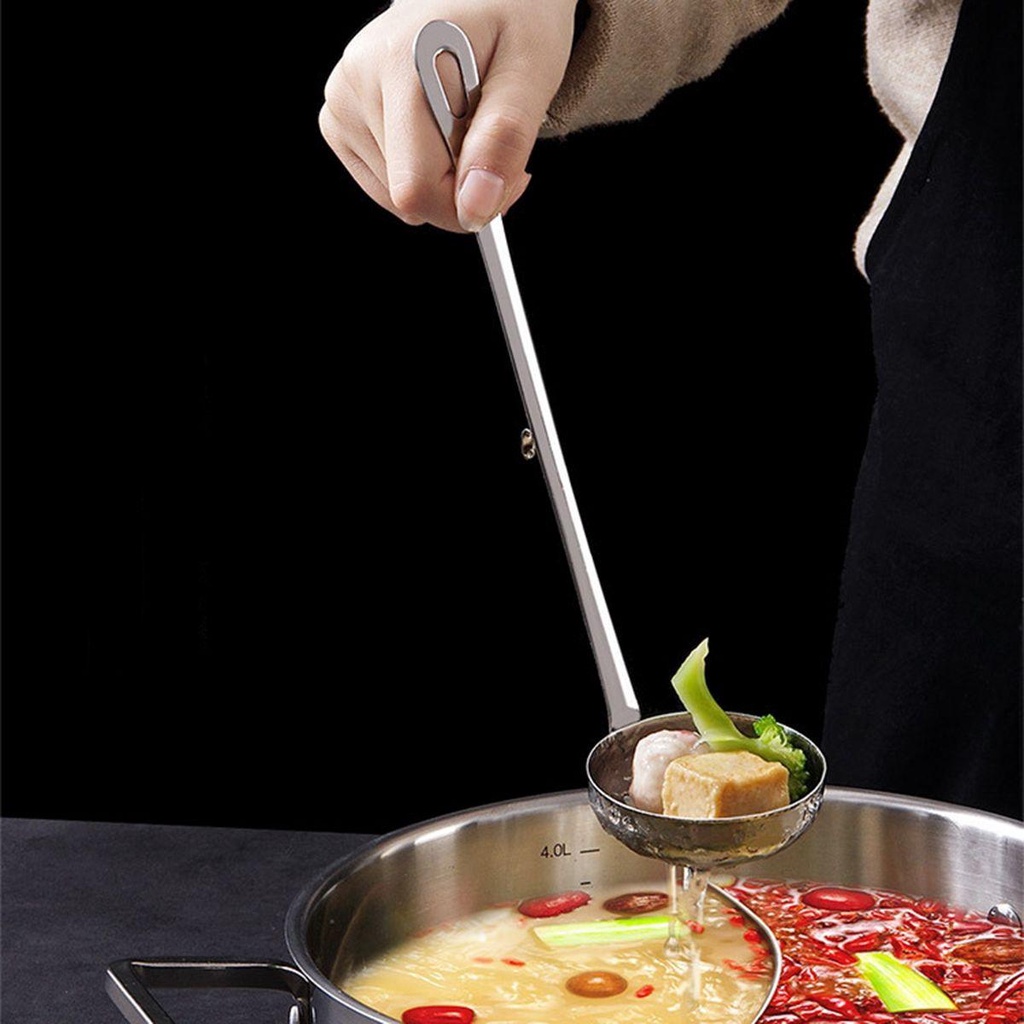 Muỗng Múc Canh Bằng Thép Không Gỉ Với Tay Cầm Dài Tiện Dụng