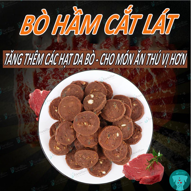 [100% THỊT TƯƠI]Treat Thưởng Bổ Sung Dinh Dưỡng JFamille - Bò/ Gà Hầm Cắt Lát, Pet Snack Hỗ Trợ Tiêu Hóa. JF118