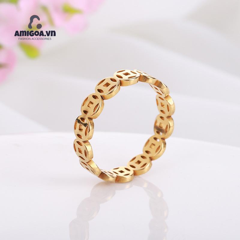 ✨✨Nhẫn Thép Titan Khắc Chữ Phong Cách Vintage