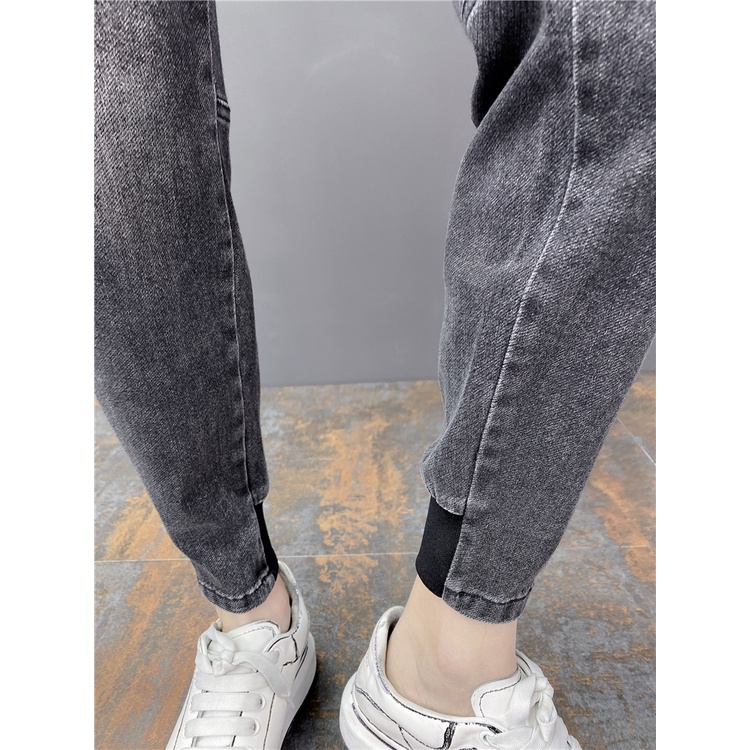 Quần Jean Jogger Nam Phong Cách Thể Thao Xu Hướng Quần Cạp Chun Bo Gấu