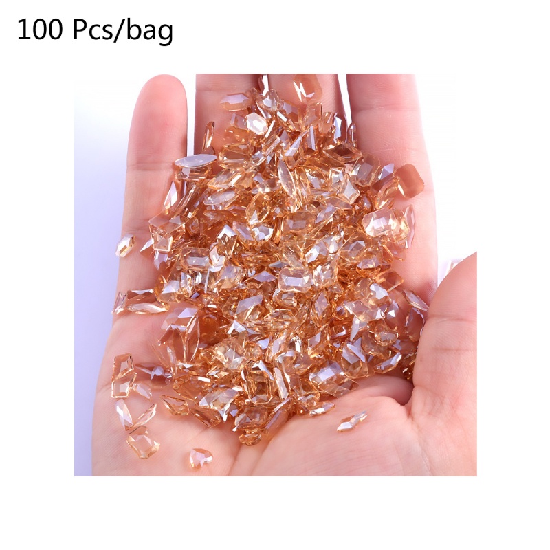 Bộ Đá Kim Cương Nhân Tạo Bằng Kính Chuyên Dụng Cho Trang Trí Móng Tay