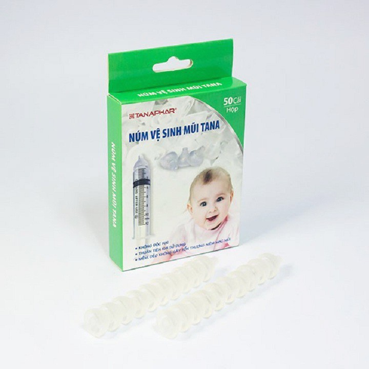 Hộp 50 núm Vệ sinh mũi cho trẻ Silicon Tana - An toàn cho bé