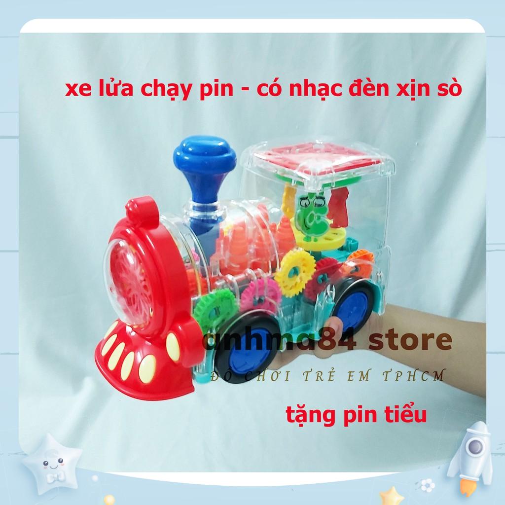 Đồ chơi Tàu Hỏa chạy pin có nhạc đèn - ĐẦU TÀU XE LỬA CHẠY PIN CAO CẤP có nhạc - anhma84 store - tặng pin