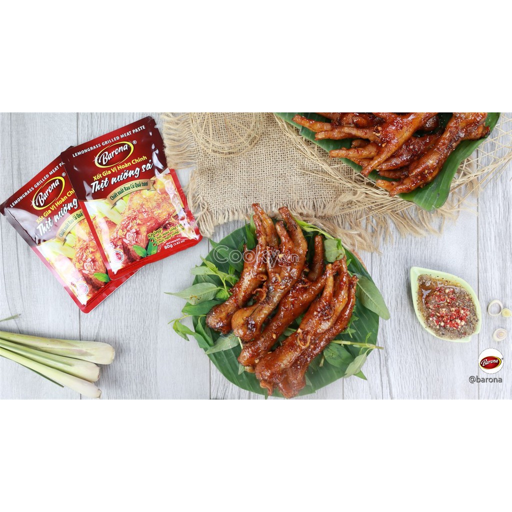 Combo 1 Nước Dùng Lẩu Thái Barona 180g &amp; 1 Gia vị Thịt Nướng Sả Barona 80g