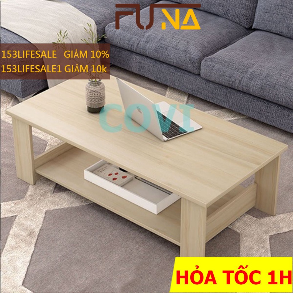 Bàn Sofa Gỗ 2 Tầng FUNA Để Ở Phòng Khách Làm Bàn Uống Trà Giải Trí Tiện Lợi Phong Cách Trẻ Trung HIện Đại - BT06