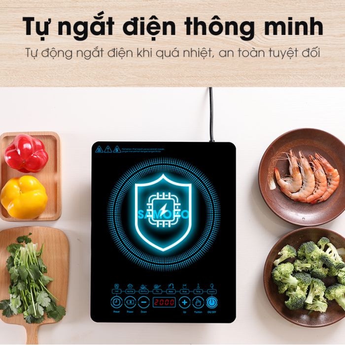 Bếp điện từ đơn SAMONO WS-02 - Phím cảm ứng - Bảo hành chính hãng 12 tháng