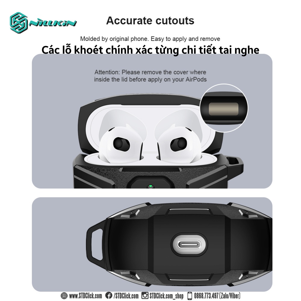 BAO SILICON CHỐNG SỐC AIRPODS 3 NILLKIN EXPLORER CHÍNH HÃNG