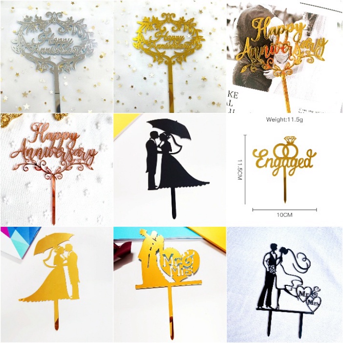 thẻ meka trang trí bánh kem [FREESHIP❤️] set 10 thẻ meka chủ đề KỶ NIỆM