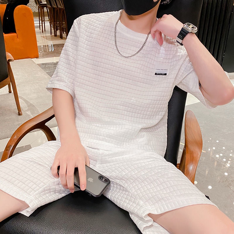 Set quần áo ngắn tay phong cách thể thao thời trang hè cho nam