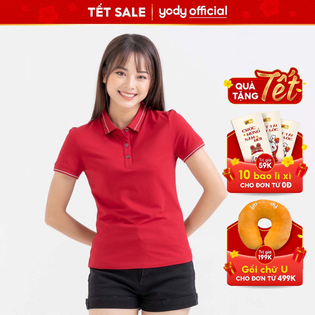 Áo polo nữ Yody, phông tay ngắn vải cotton cá sấu APN5388