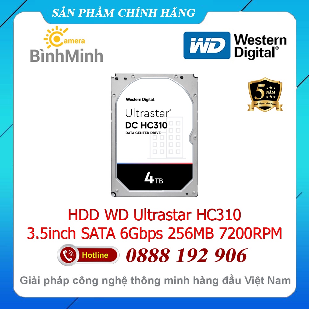 Ổ Cứng HDD 8TB 10TB 16TB 18TB WD Ultrastar HC310 256MB 7200RPM 3.5inch SATA 6Gbps HUS726T4TALA6L4 - BH 5 Năm