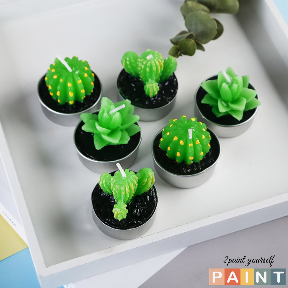 Nến trang trí hình xương rồng phụ kiện trang trí phòng phong cách Hàn Quốc