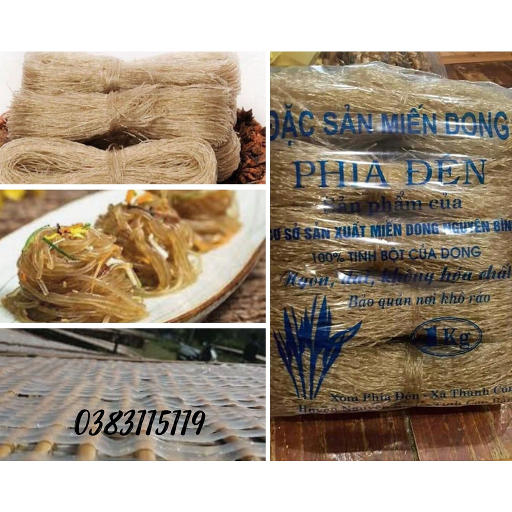 1 KG Miến Dong Phia Đén Nguyên Bình Cao Bằng Không sử dụng hóa chất bảo quản, 100% làm thủ công truyền thống