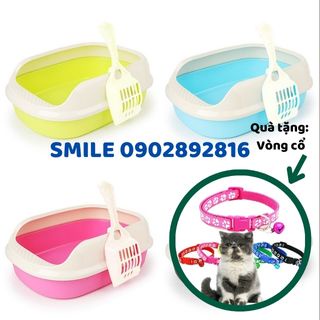 {TẶNG VÒNG CỔ} KHAY VỆ SINH MÈO - KHAY ĐỰNG CÁT VỆ SINH CHO MÈO TẶNG KÈM XẺNG - THAU CÁT VỆ SINH CHO MÈO