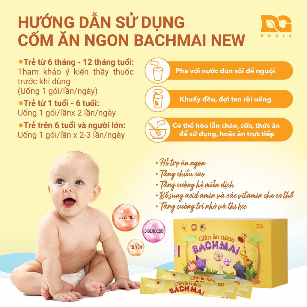 Combo 3 hộp Cốm ăn ngon bạch mai Đỗ Gia giúp bé ăn ngon tăng sức đề kháng cho bé
