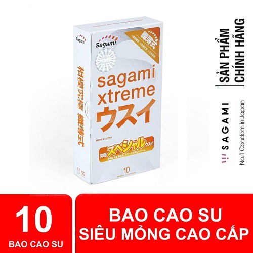 [SỐC][HÀNG CHÍNH HÃNG] Bao cao su Sagami Superthin (Hộp 10 chiếc),Nhật Bản, Siêu mỏng vô hình