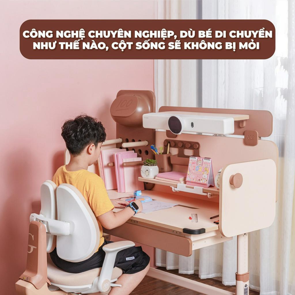 Bộ bàn học chống gù Sakawin AISmart X120, Bàn học thông minh cho bé, Nâng hạ chiều cao linh hoạt