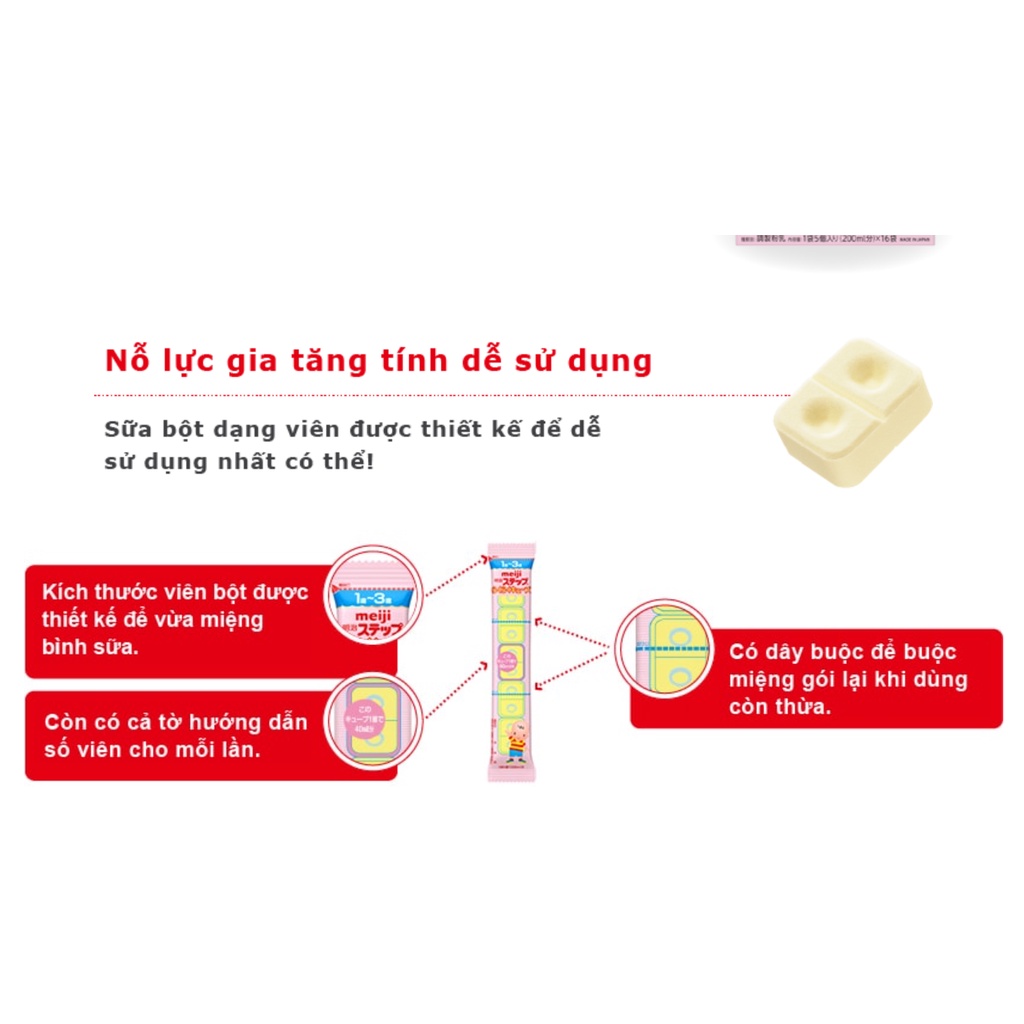 Thanh sữa Meiji nội địa Nhật Bản số 0 tách lẻ 27gram