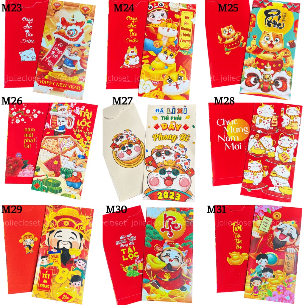 Combo 200 Bao Lì Xì Tết Siêu đẹp - được chọn mẫu thoải mái