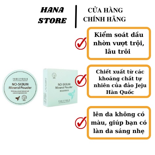 Phấn Phủ Trang Điểm Dạng Nén Mịn YOULIYOULA Mỹ Phẩm Hana Kèm Bông Phấn Tiện Dụng