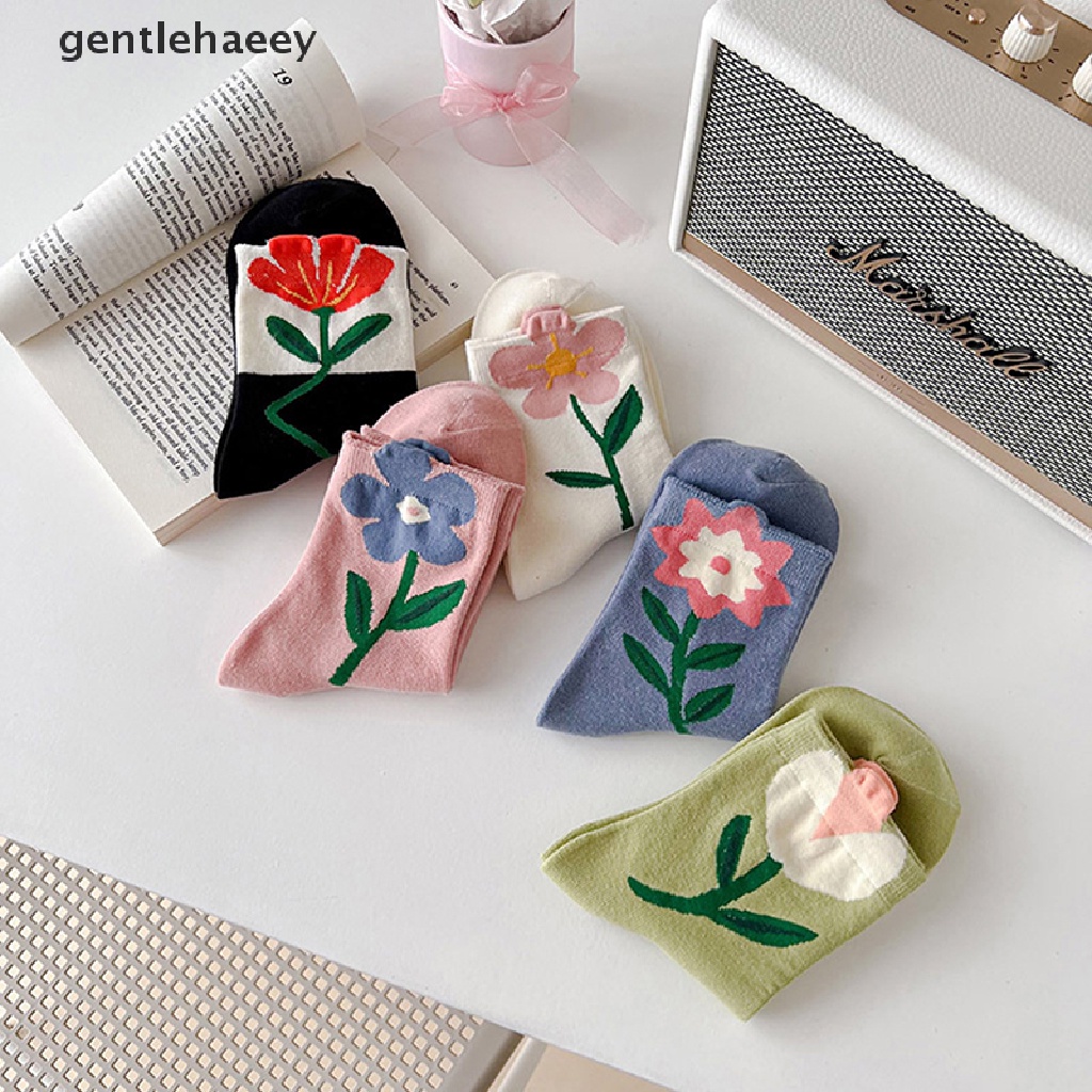 Vớ Cotton Cổ Vừa Họa Tiết Hoa Phong Cách Lolita Nhật Bản Mới Cho Nữ