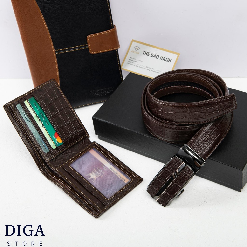 Combo Thắt Lưng &amp; Ví Da 𝑭𝑹𝑬𝑬𝑺𝑯𝑰𝑷 Hàng Cao Cấp VNXK - CB55